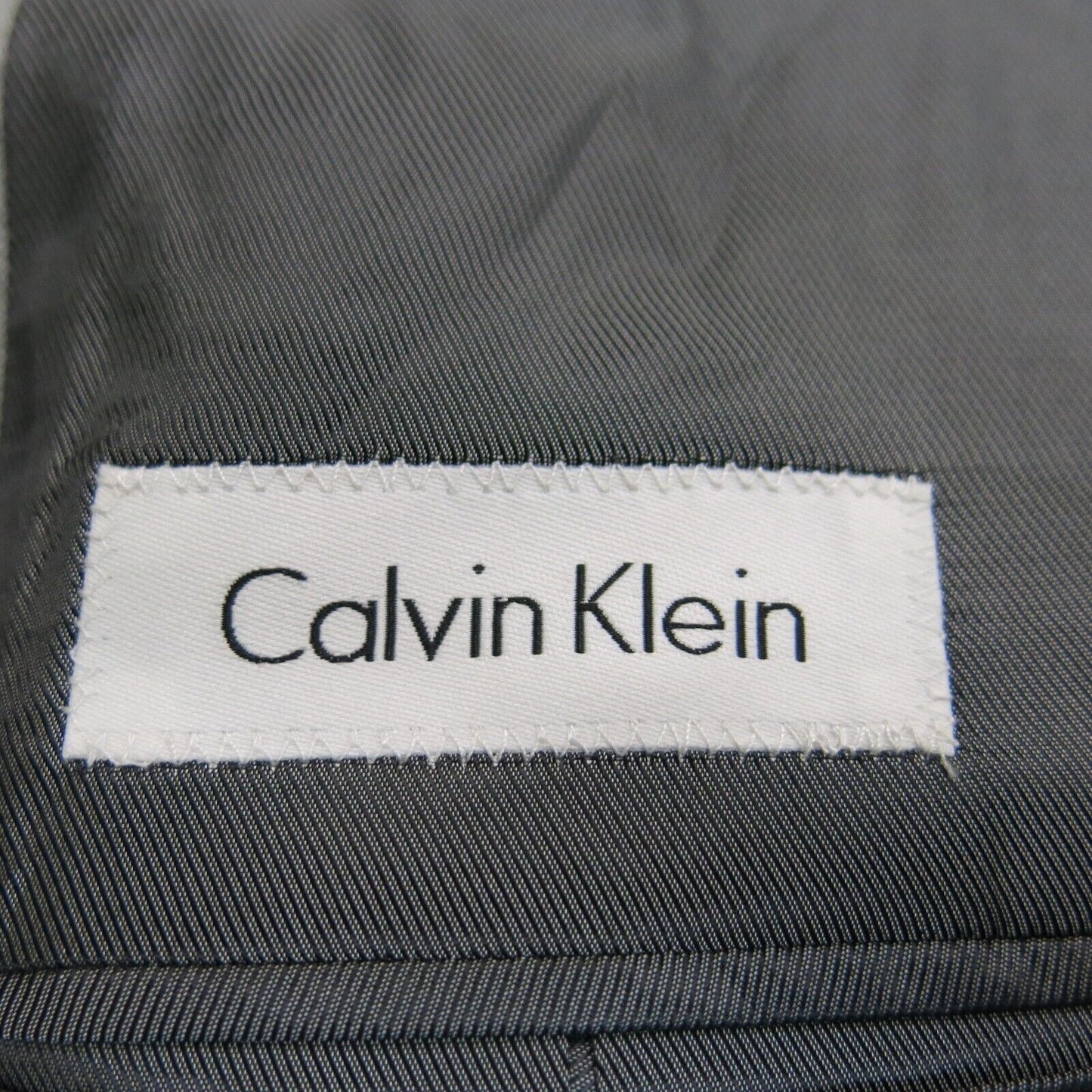 Calvin Klein Mens Blazer Coat Single Breasted Long Sleeves Pockets Gray Size 40R