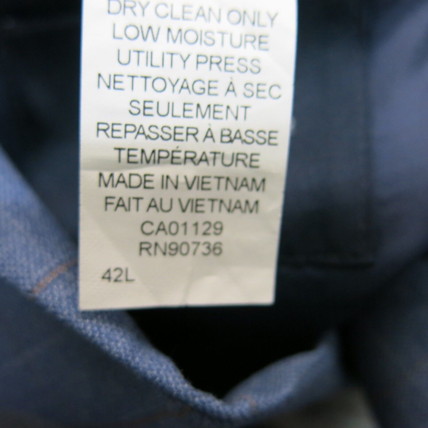 Tommy Hilfiger Mens Blazer Coat Single Breasted Long Sleeves Blue Size 42R