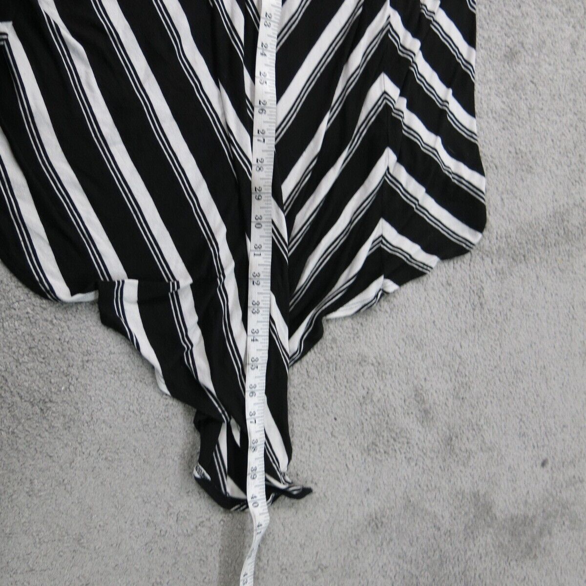 White House Black Market Women Sweater Striped Cardigan Open Front Black White M