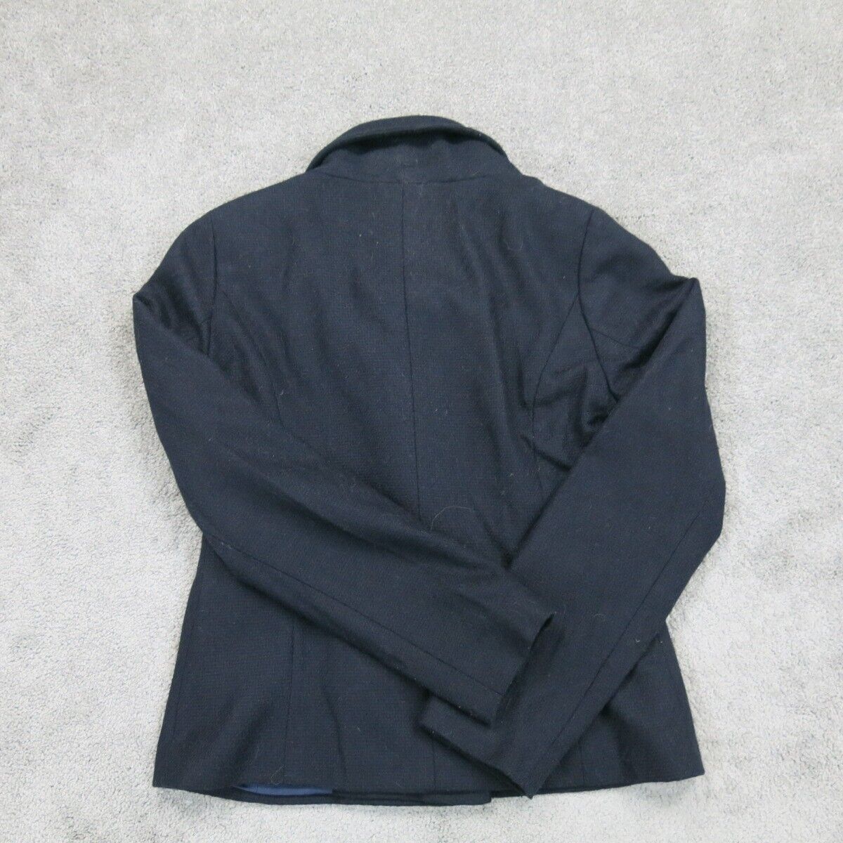 H&M Womens Blazer Coat Long Sleeves Two Pockets Front Button Black Size US 6