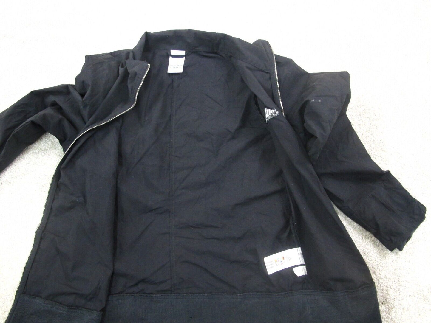 Adidas Womens Full Zip Up Basic Jacket Long Sleeves Pockets Black Size Large