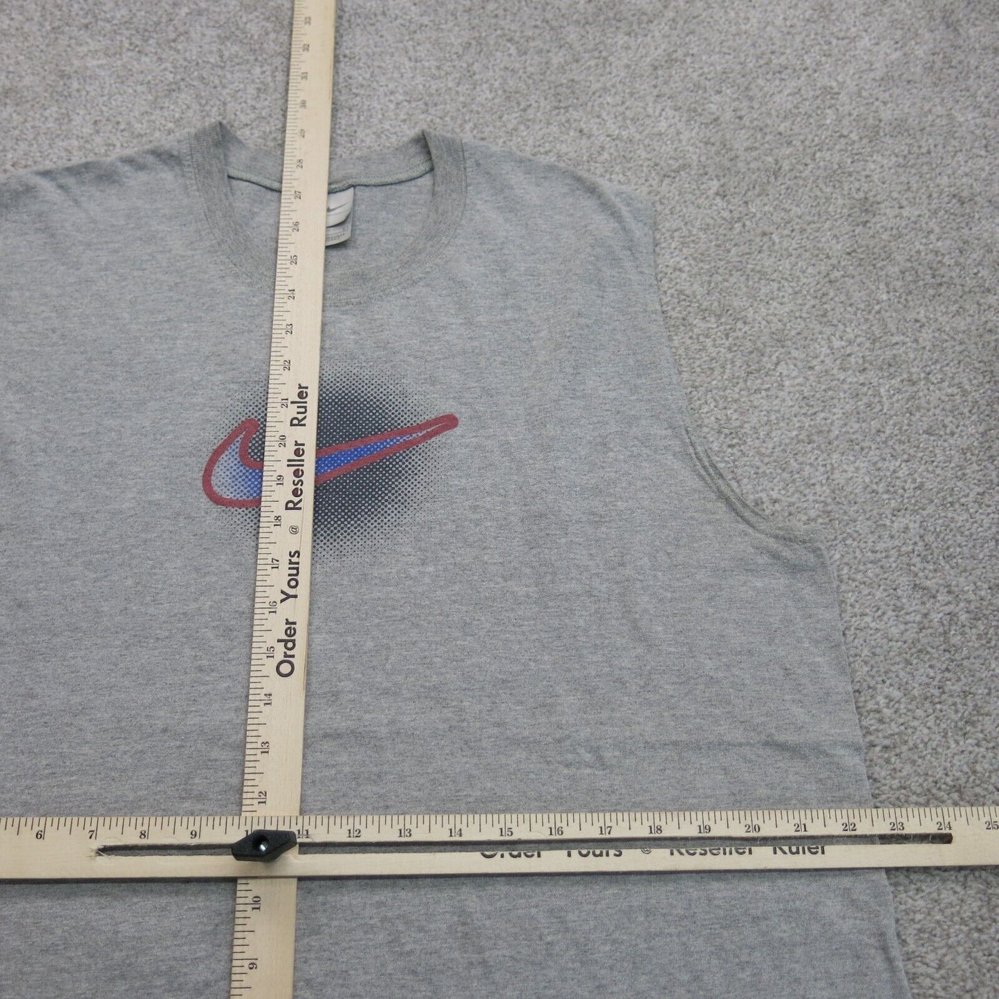 Nike Mens Activewear Tank Tee Crew Neck Sleeveless Graphic Print Gray Size Large