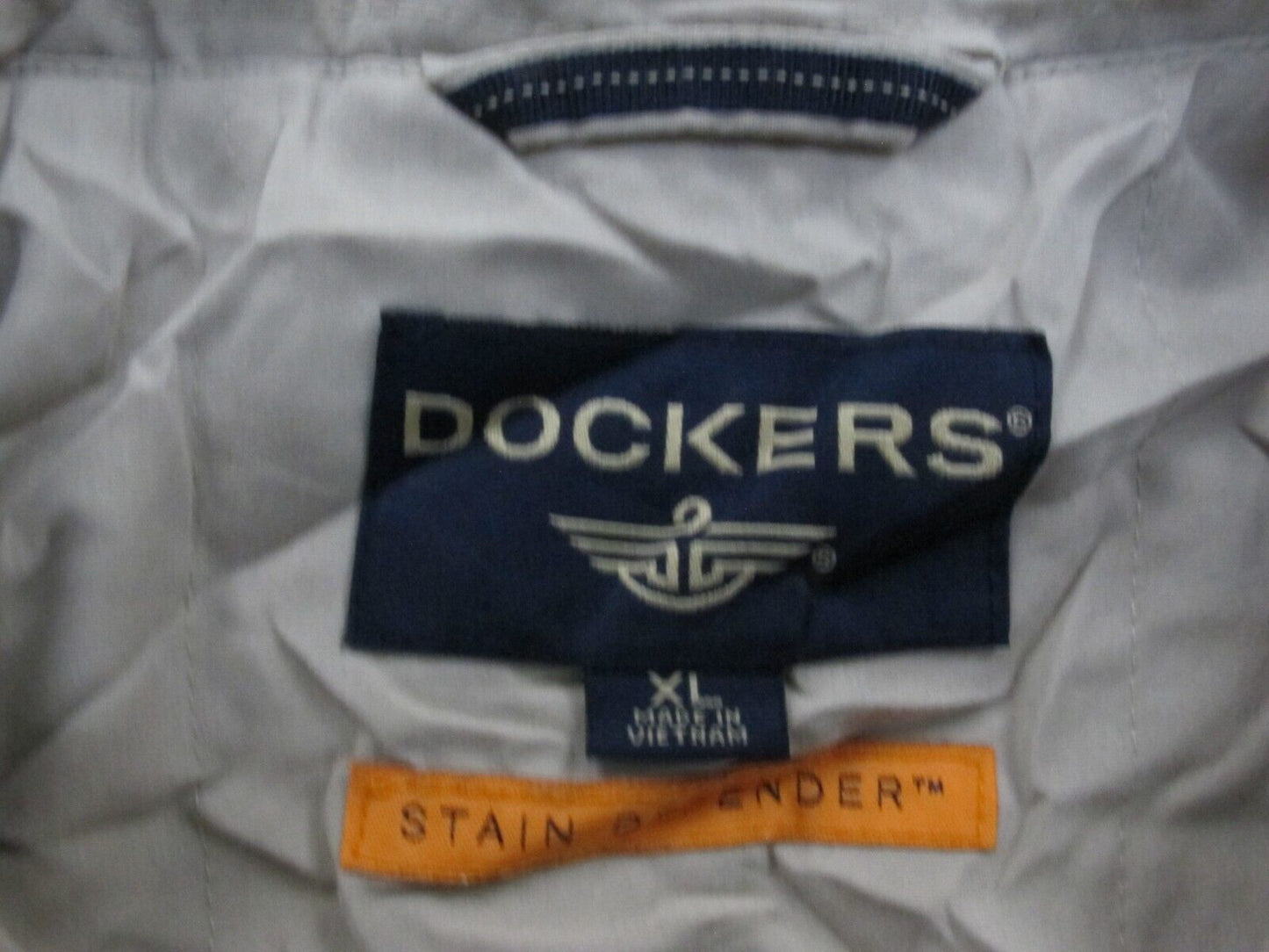 Dockers Mens Blouson Jacket Full Zip Up Long Sleeves Pockets Beige Size X Large