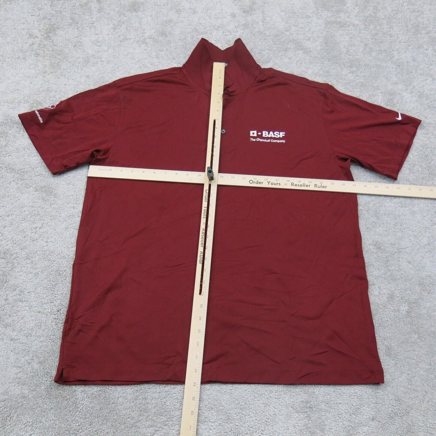 Nike Dri Fit Mens Golf Polo Shirt The Chemical Company Logo Solid Red Size XL