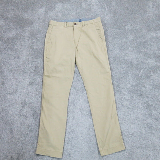 GAP Mens Pant Slim Straight Leg Chino Mid Rise Slash Pockets Khaki Size W32XL32