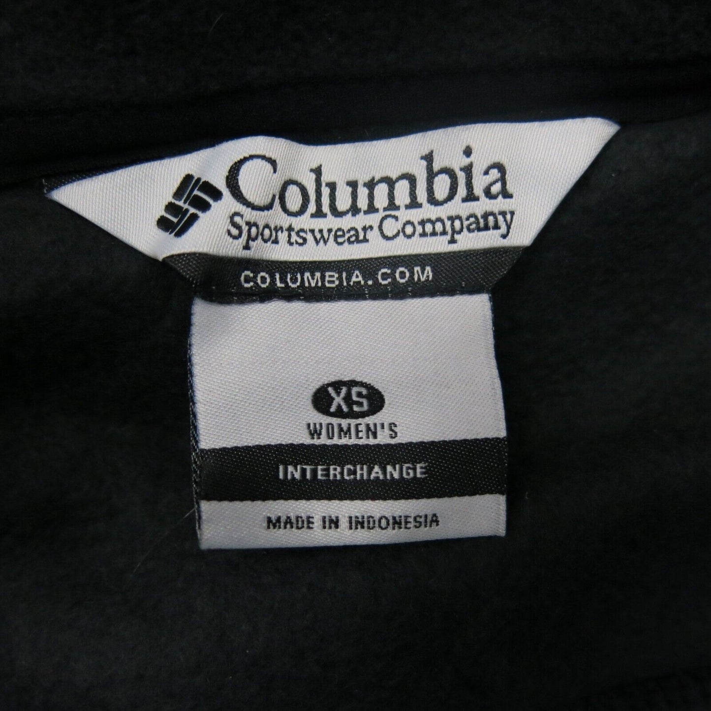 Columbia Womens Hoodie Jacket Full Zip Up Long Sleeves Pockets Black White SZ XS