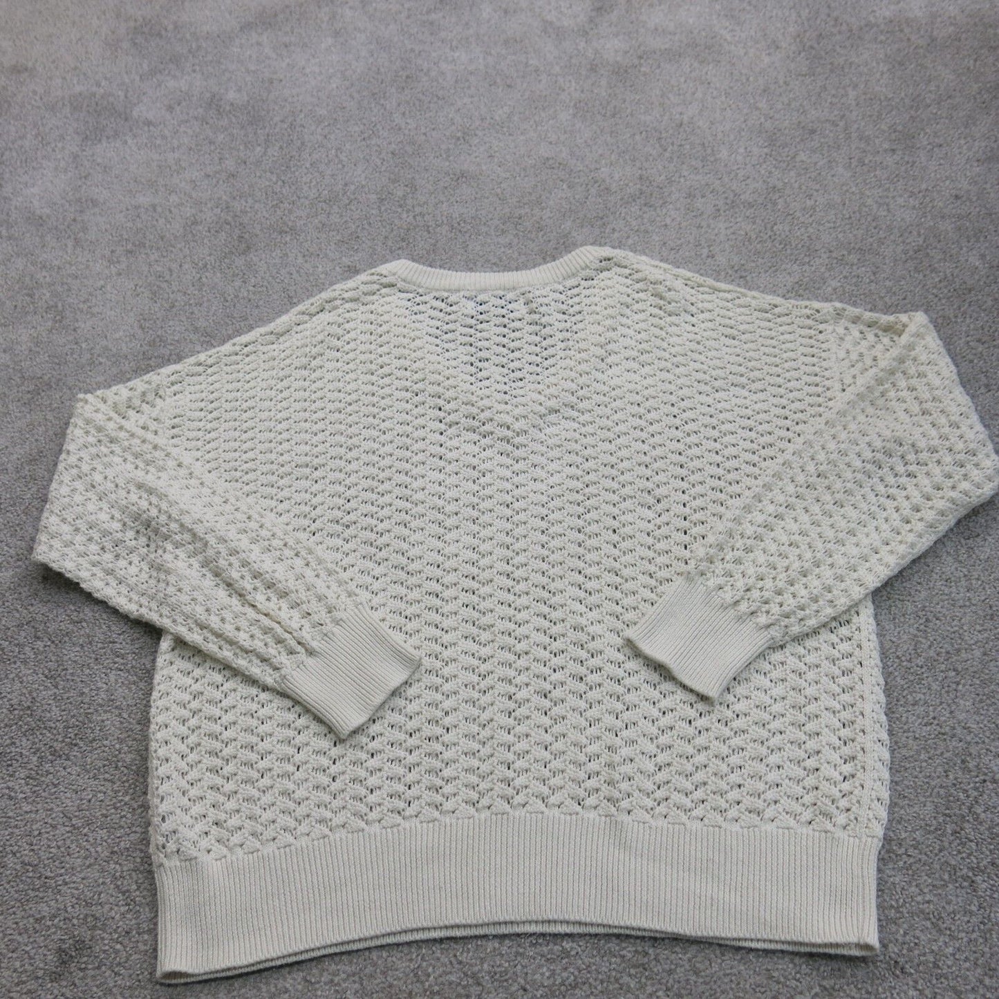 Old Navy Womens Open Knit Sweater Long Sleeves V Neck Stretch White Size X Large