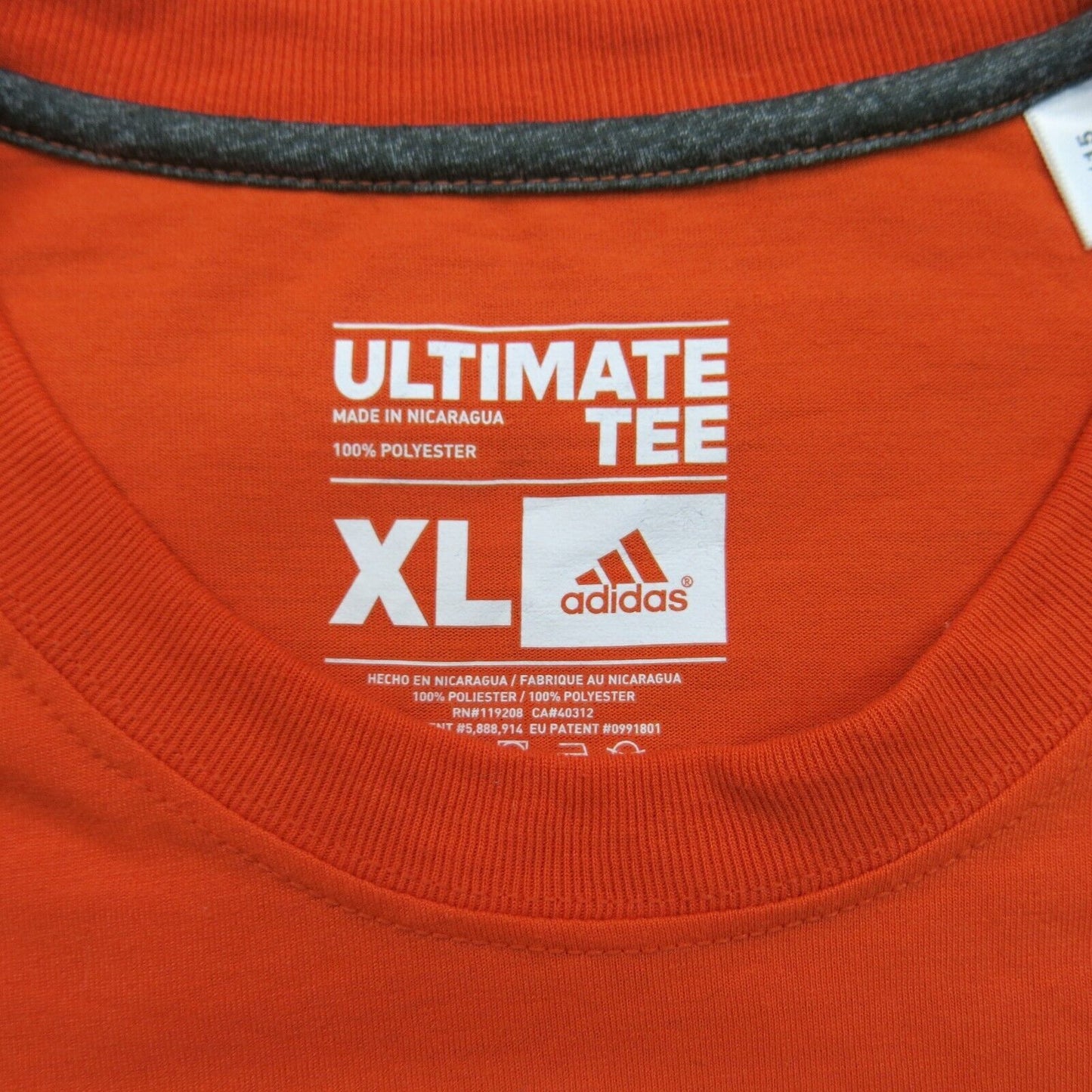 Adidas Mens Ultimate T Shirt Short Sleeve Crew Neck Graphic Print Orange Size XL