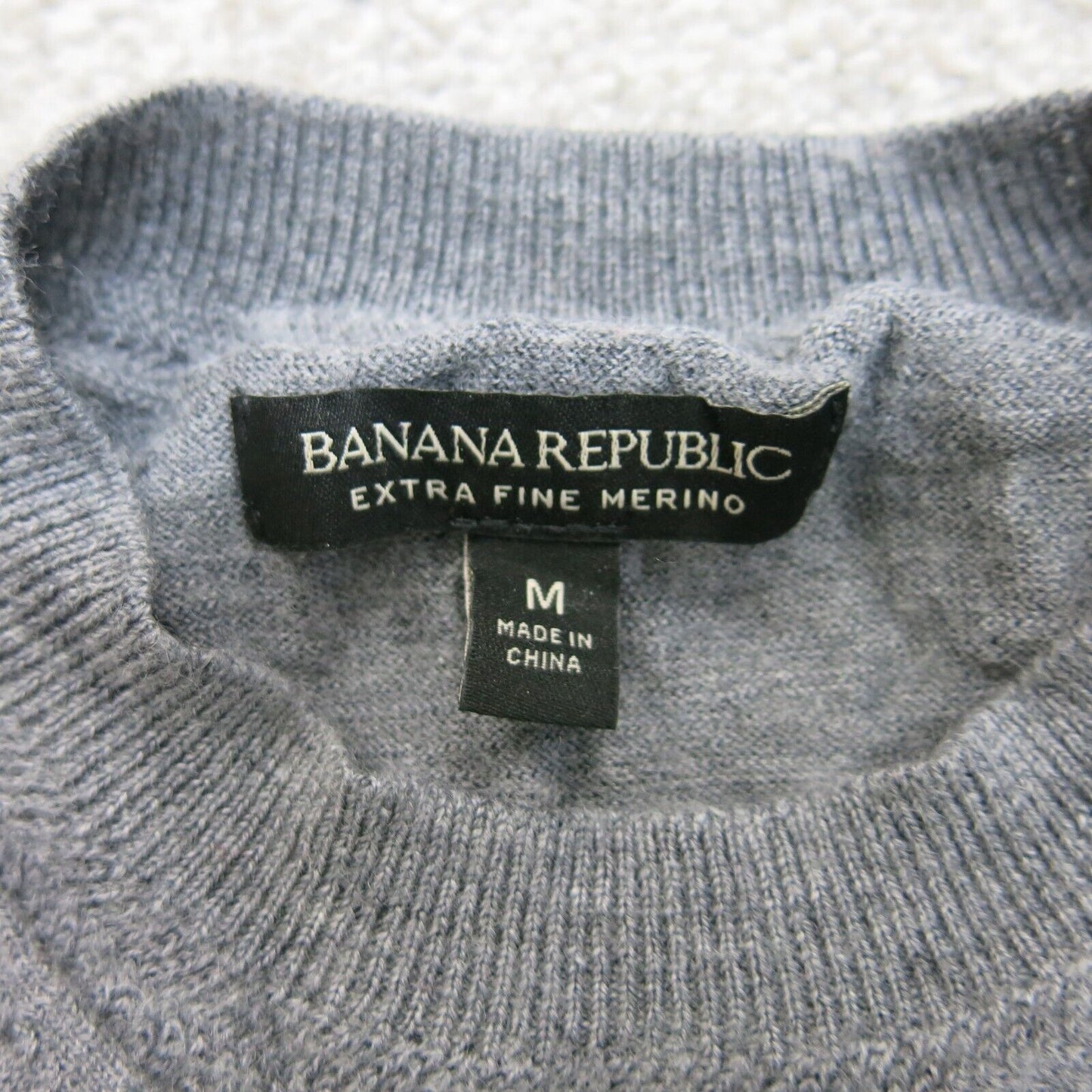 Banana Republic Womens Pullover Sweater Crew Neck Solid Heather Gray Size Medium