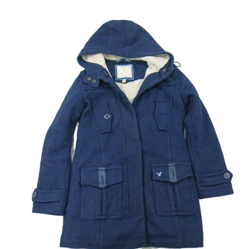 American Eagle Outfitters Womens Hooded Coat Jacket Long Sleeves Blue Size S/P