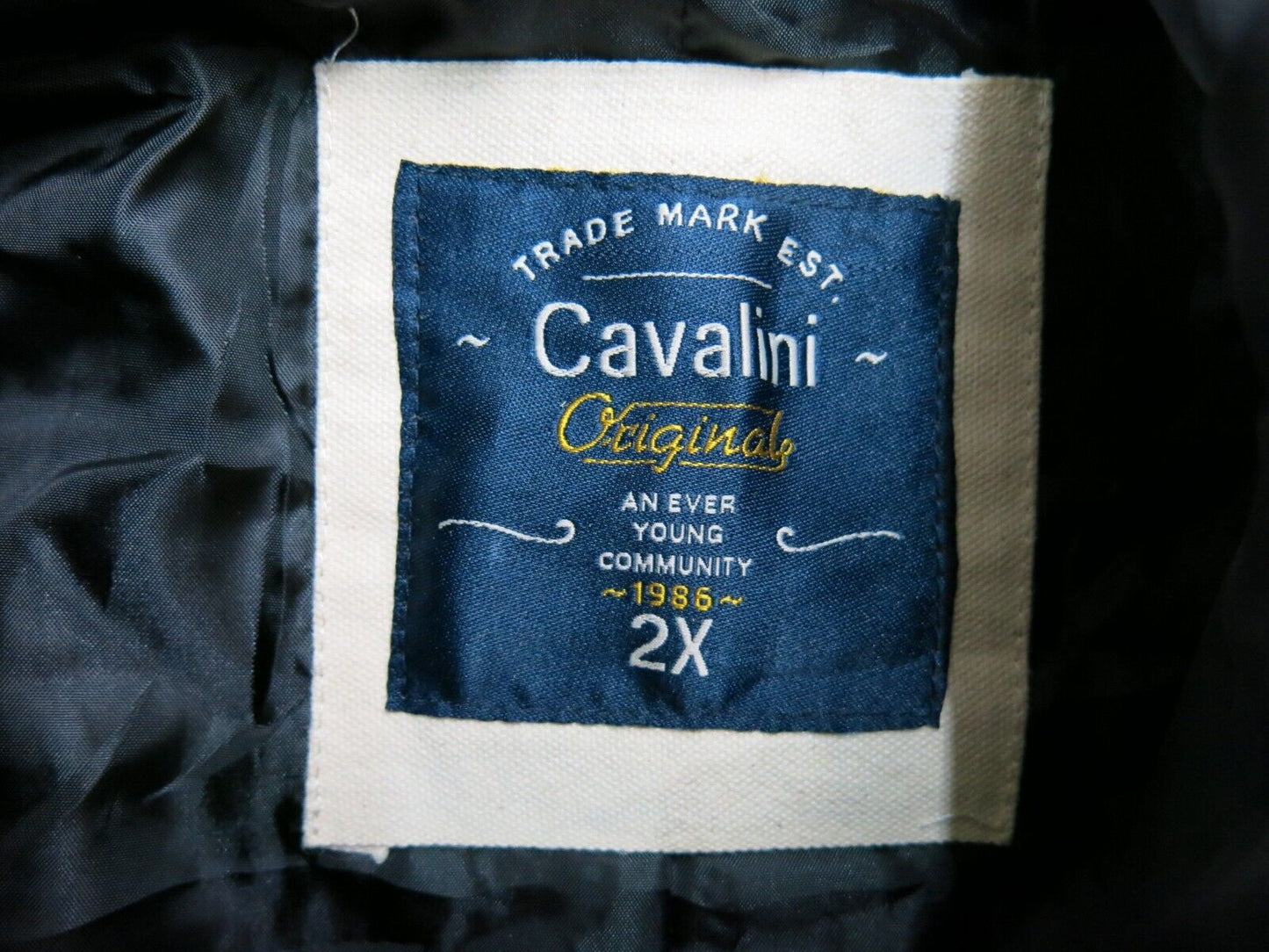 Cavalini Men Qualited Jacket Coat Windbreaker Full Zip Hooded  Pockets Black 2XL