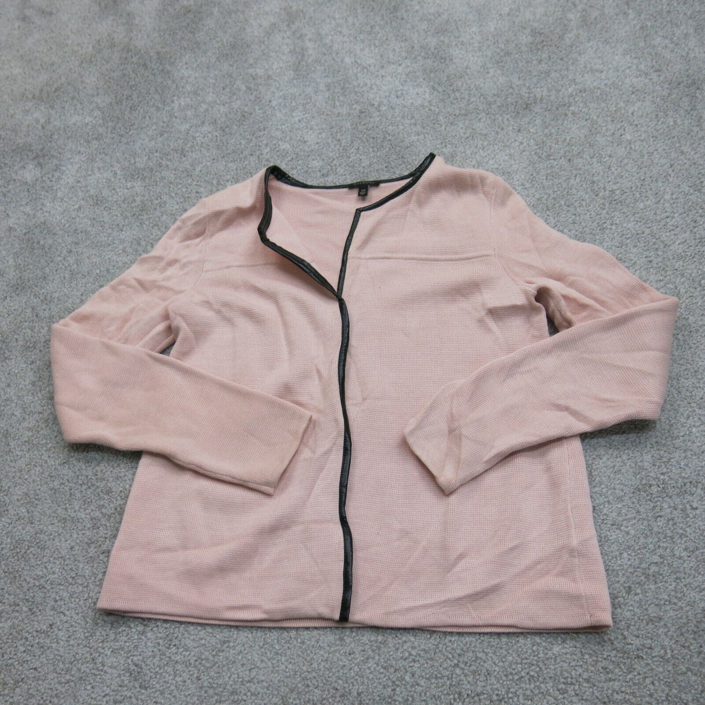 Talbots Women Cardigan Sweater Open Front Knitted Long Sleeves Pink Size X Small