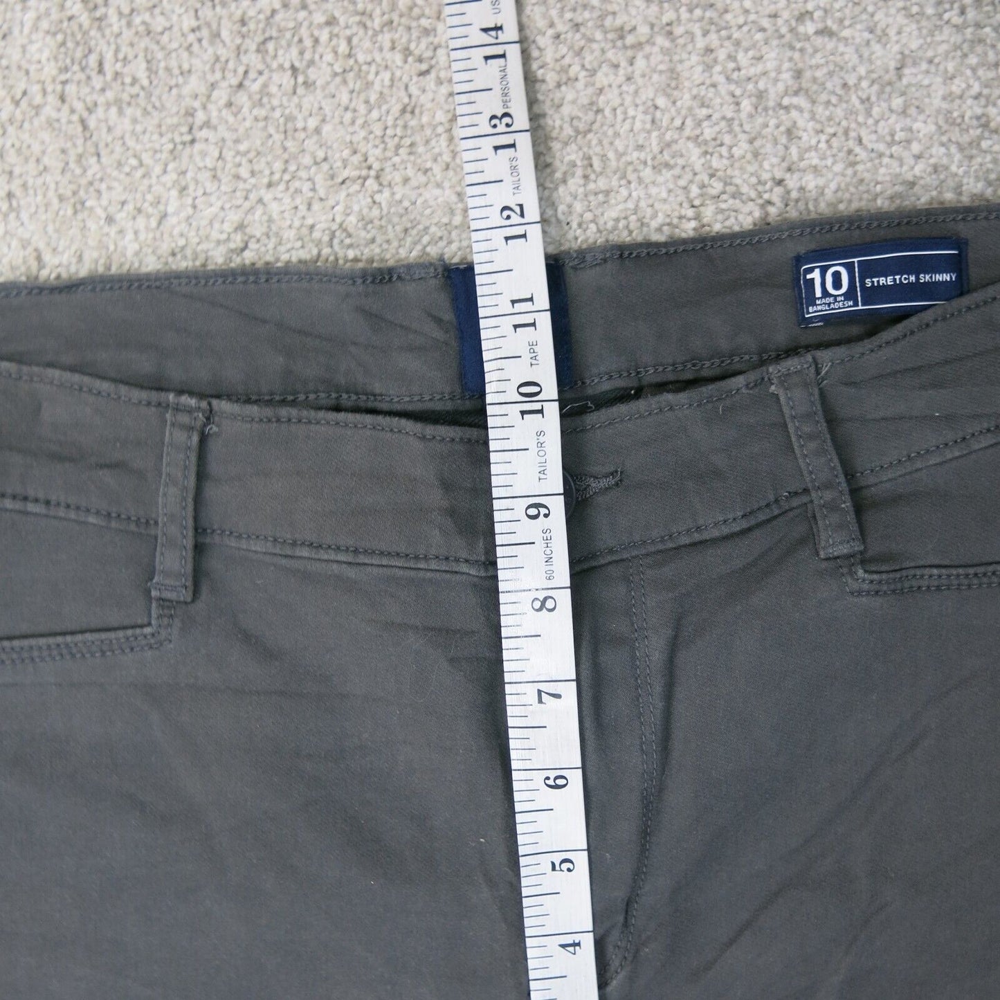 Gap Womens Pants Stretch Skinny Mid Rise Flat Front Pockets Gray Size 10