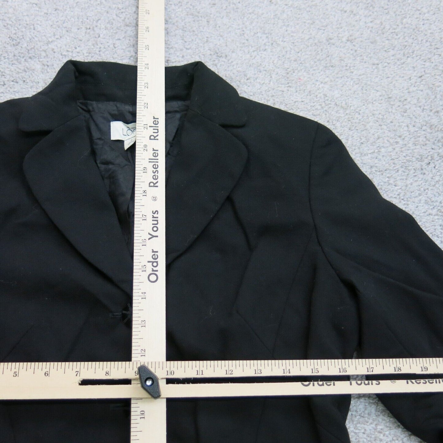 Ann Taylor Loft Women Blazer Coat Single Breasted Long Sleeve Pockets Black SZ 6