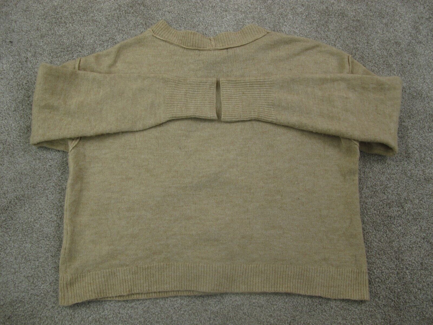 Forever 21 Womens Cardigan Sweater Front Button Long Sleeves Beige Size 0X