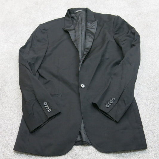 Express Mens Blazer Coat Single Breasted Long Sleeves Pockets Black Size 36R