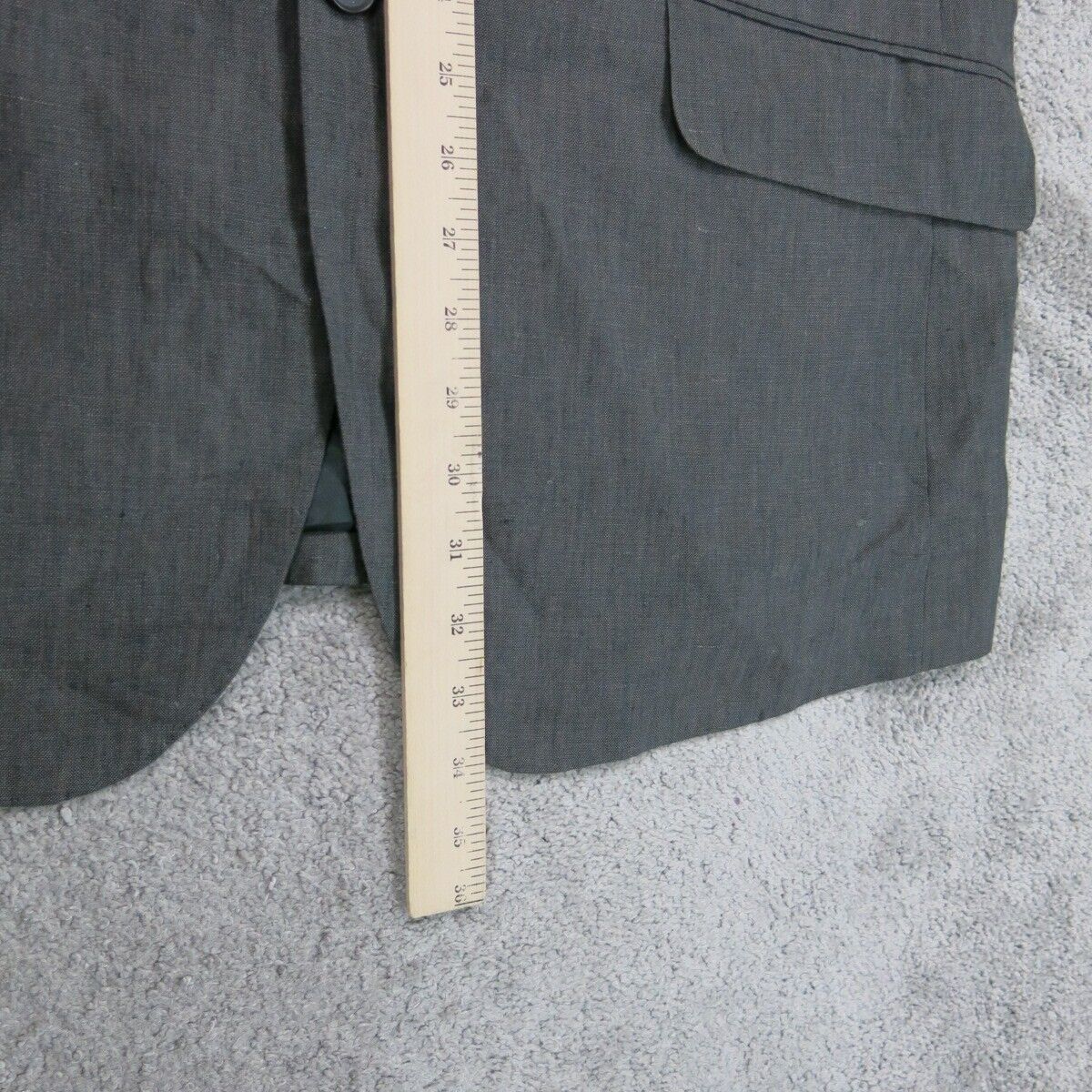 H&M Mens Blazer Coat Single Breasted Long Sleeves Pockets Black Size 44 Regular