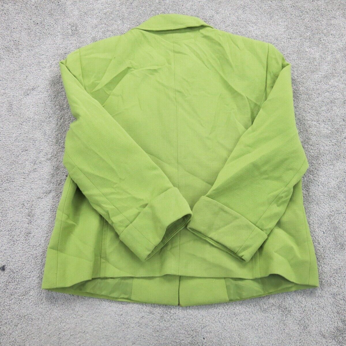 Tahari Womens Blazer Coat Single Breasted 3/4 Sleeve Pockets Green Size 12