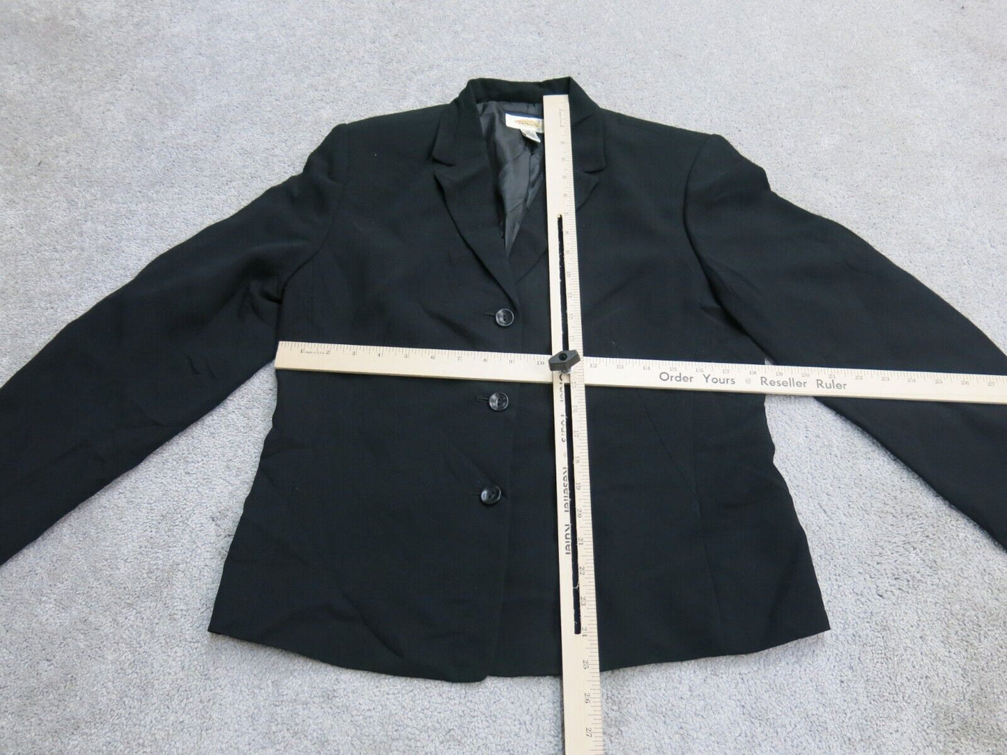 Talbot Women Blazer Coat Jacket Single Breast Long Sleeves Pockets Black Size 10