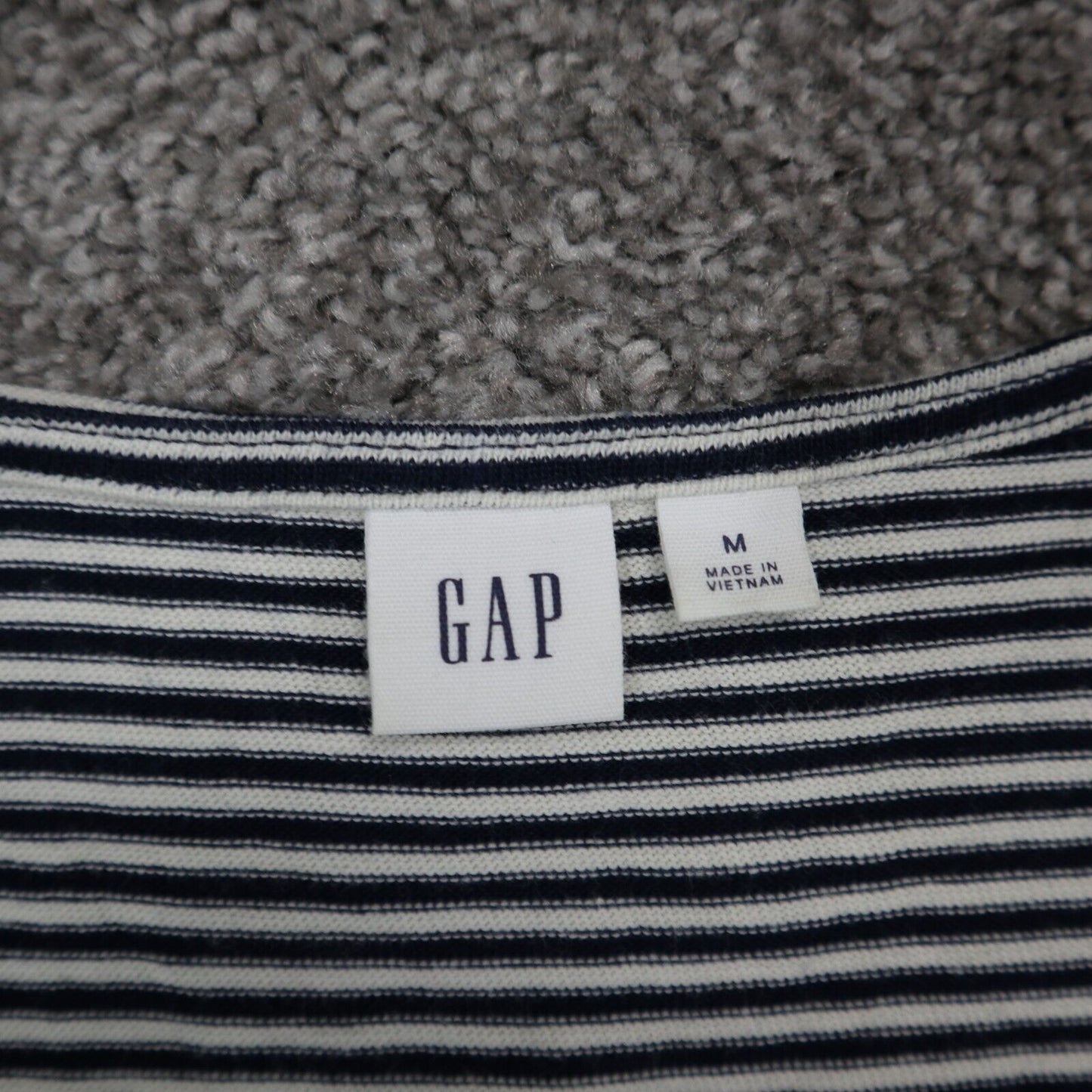 Gap Womens Wrap Mini Dress Cap Sleeve Tie Waist Striped Black White Size Medium
