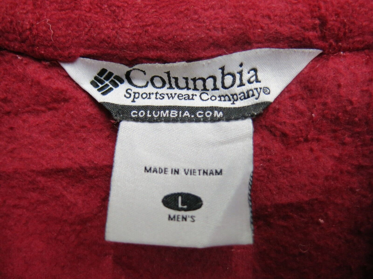 Columbia Mens Full Zip Up Jacket Long Sleeves Mock Neck Red Size Large