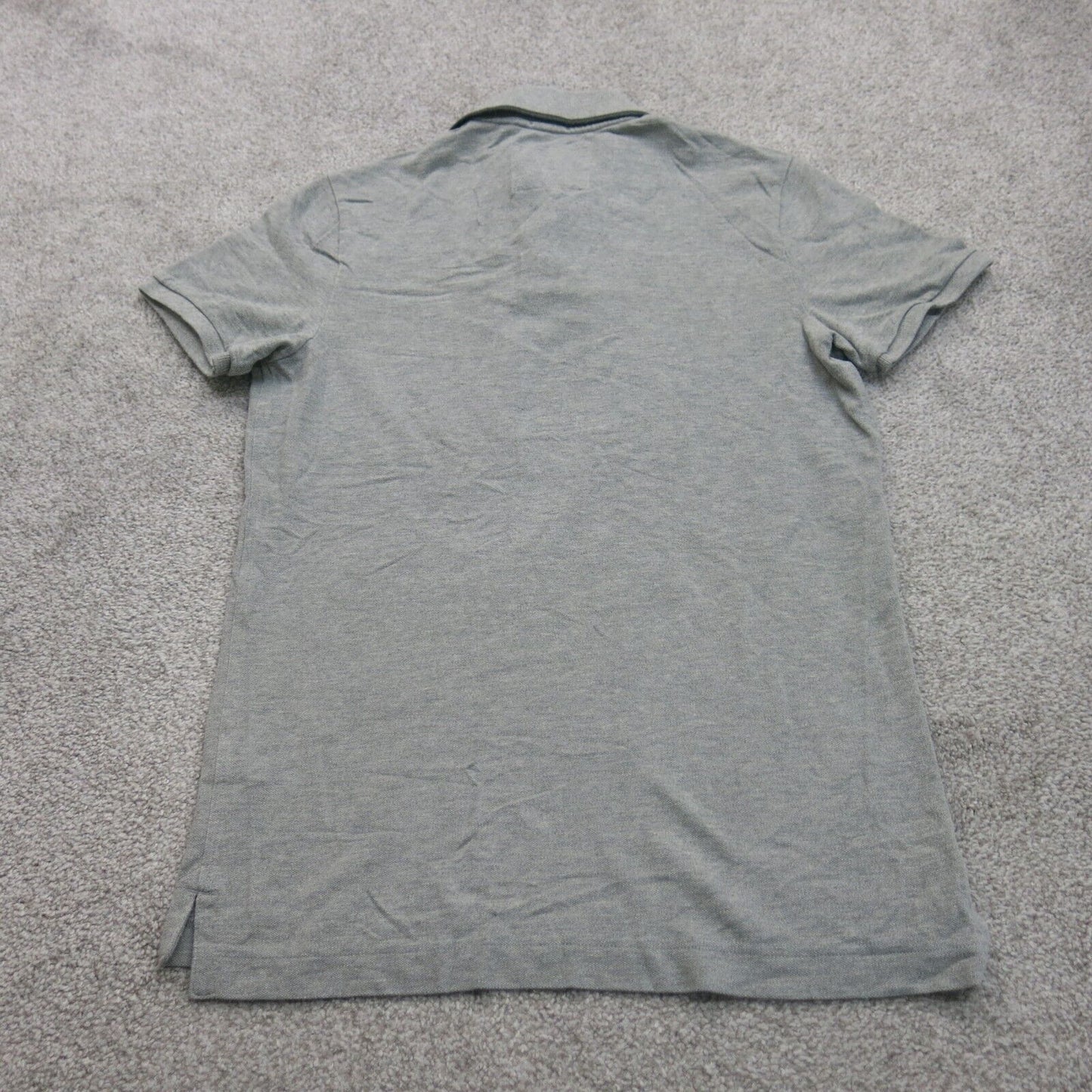 Abercrombie & Fitch Mens Polo Shirt Muscle Short Sleeves High Low Gray SZ Medium