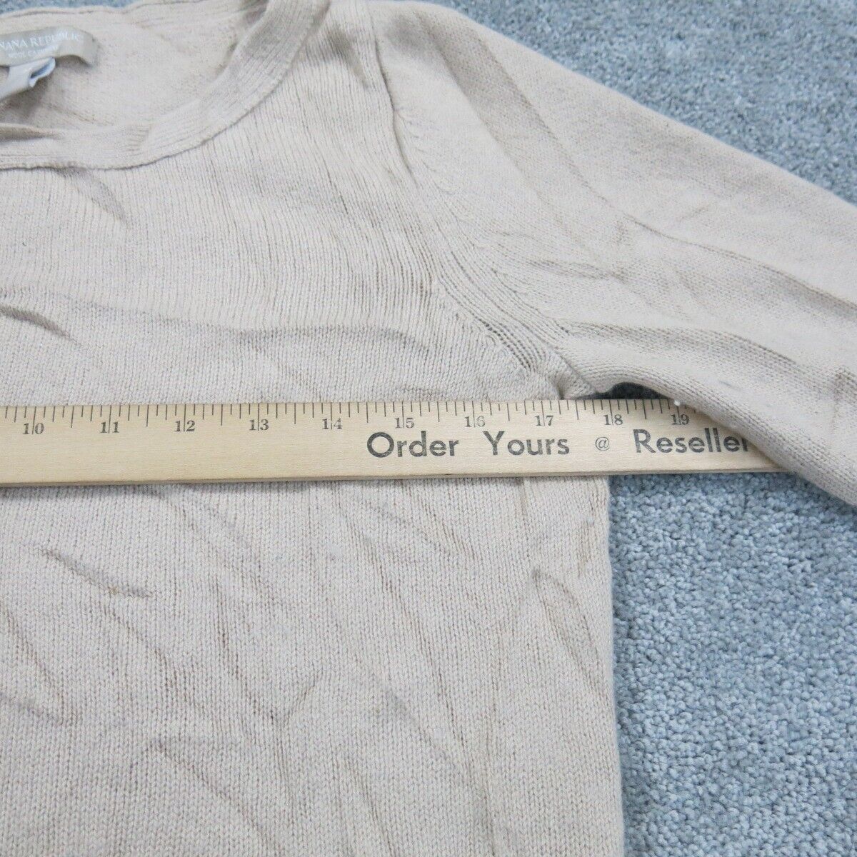 Banana Republic Women Pullover Sweater Round Neck Long Sleeve Ivory Black Size M