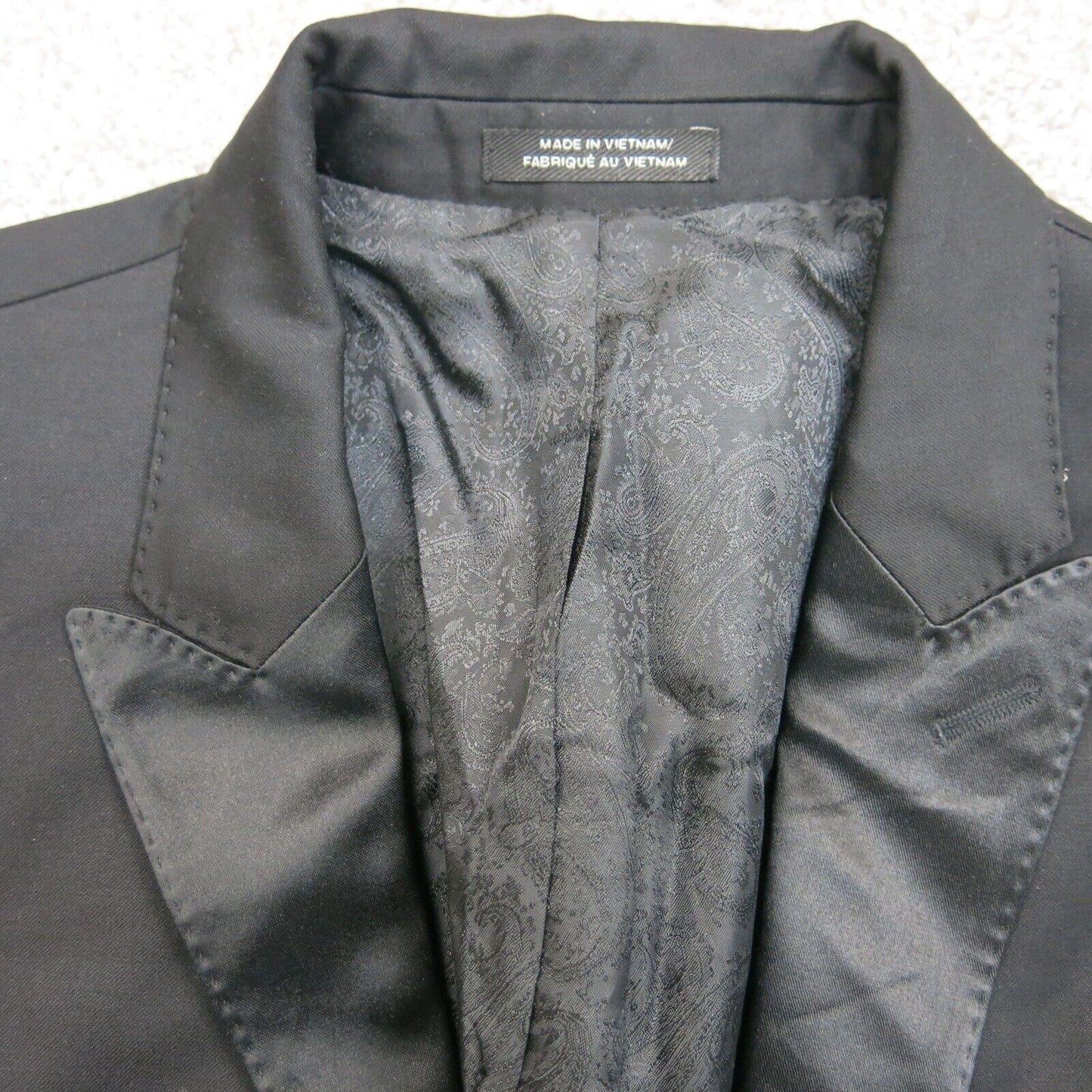 Express Mens Blazer Coat Single Breasted Long Sleeves Pockets Black Size 36R