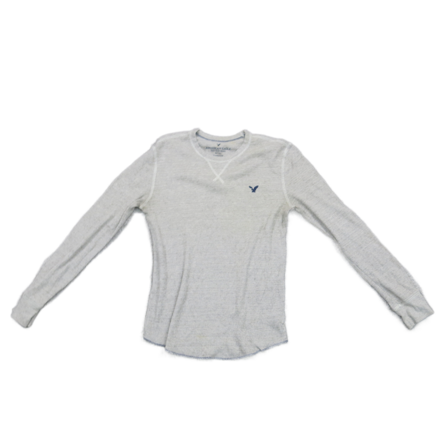 American Eagle Mens Crew Neck Sweater Classic Fit Long Sleeves Gray Size Small