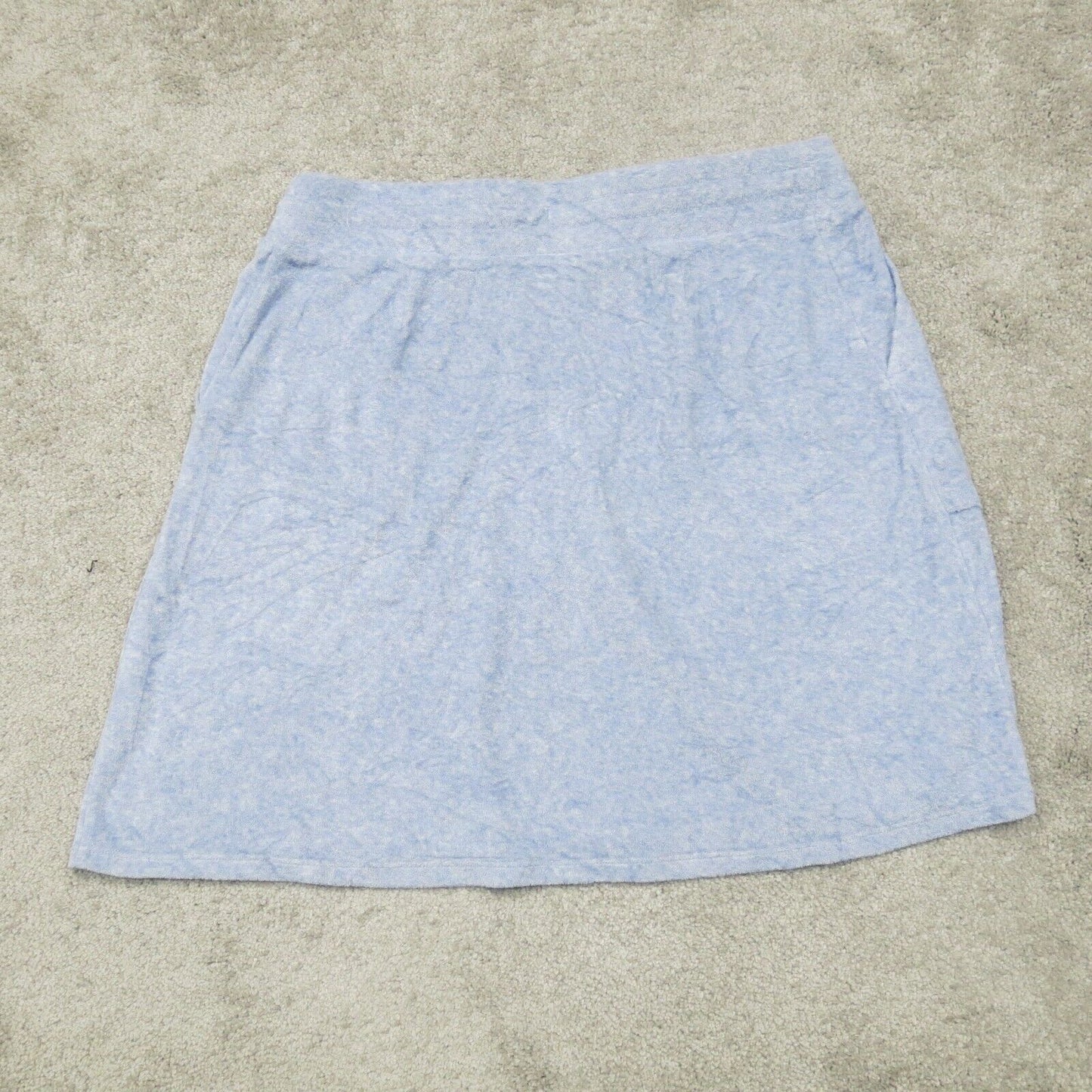 NWT Pure Jill Women Straight Pencil Skirt Drawstring Waist Pocket Heather Blue S