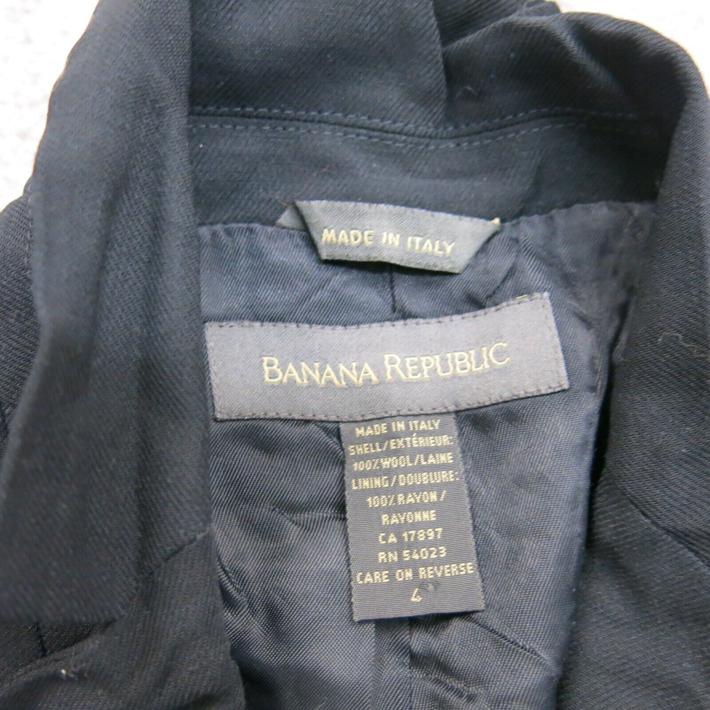 Banana Republic Womens Blazer Coat Long Sleeve Buckle Closure 100% Wool Black 4