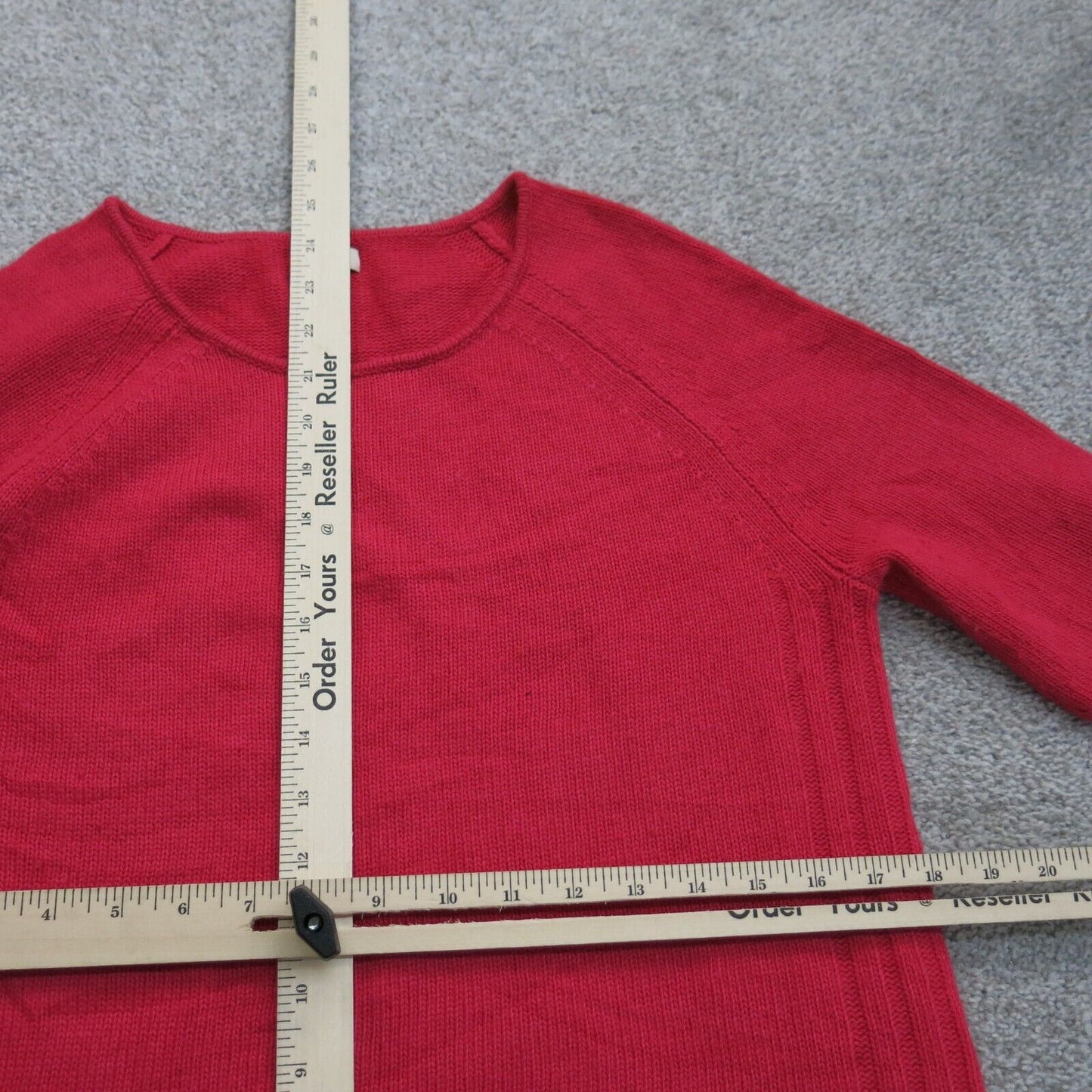 J. Crew Womens Pullover Sweater Crew Neck Long Sleeves Solid Light Red SZ Medium