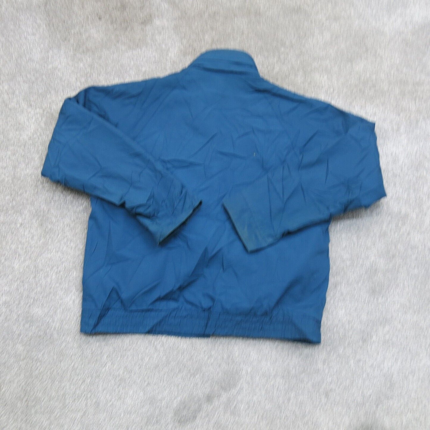London Fog Mens Windbreaker Jacket Front Button Mock Neck Pockets Blue Size 42R