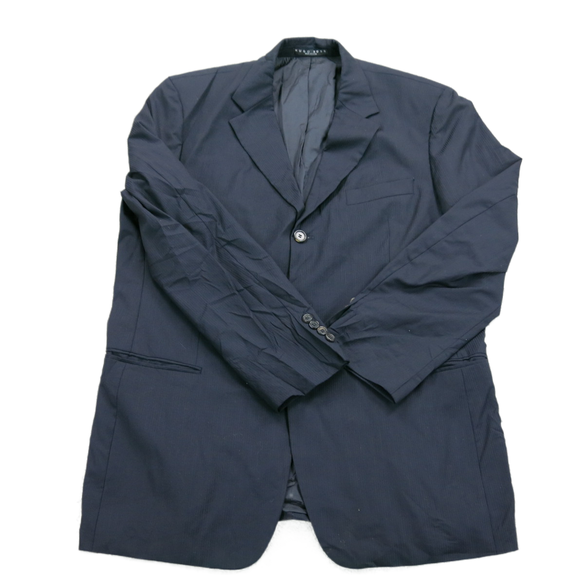 BOOS Hugo Boss Mens Long Blazer Coat Single Breasted Pockets Black Size 42R