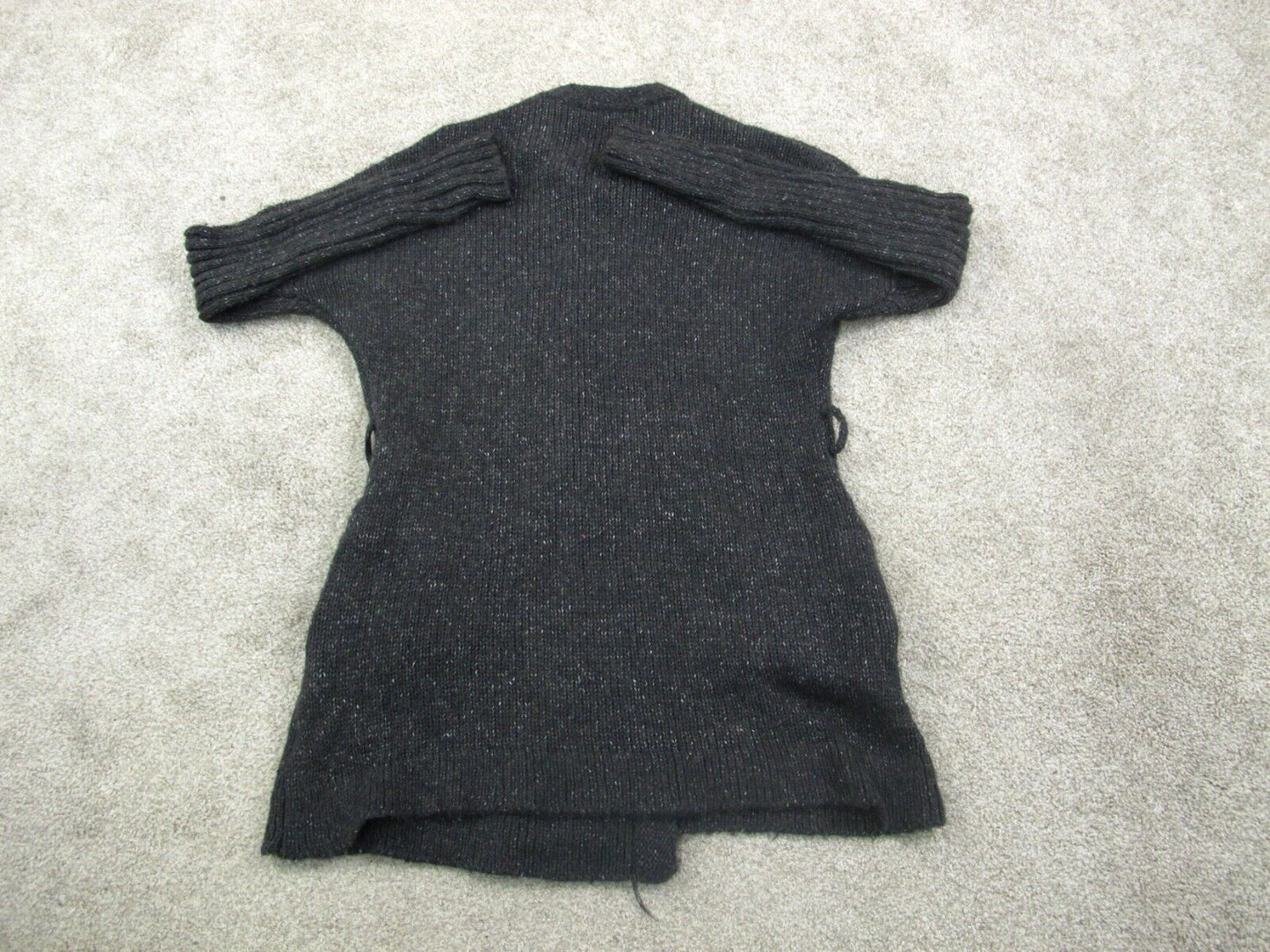 Simply Vera Vera Wang Womens Cardigan Sweater Open Front Long Sleeves Black SZ S