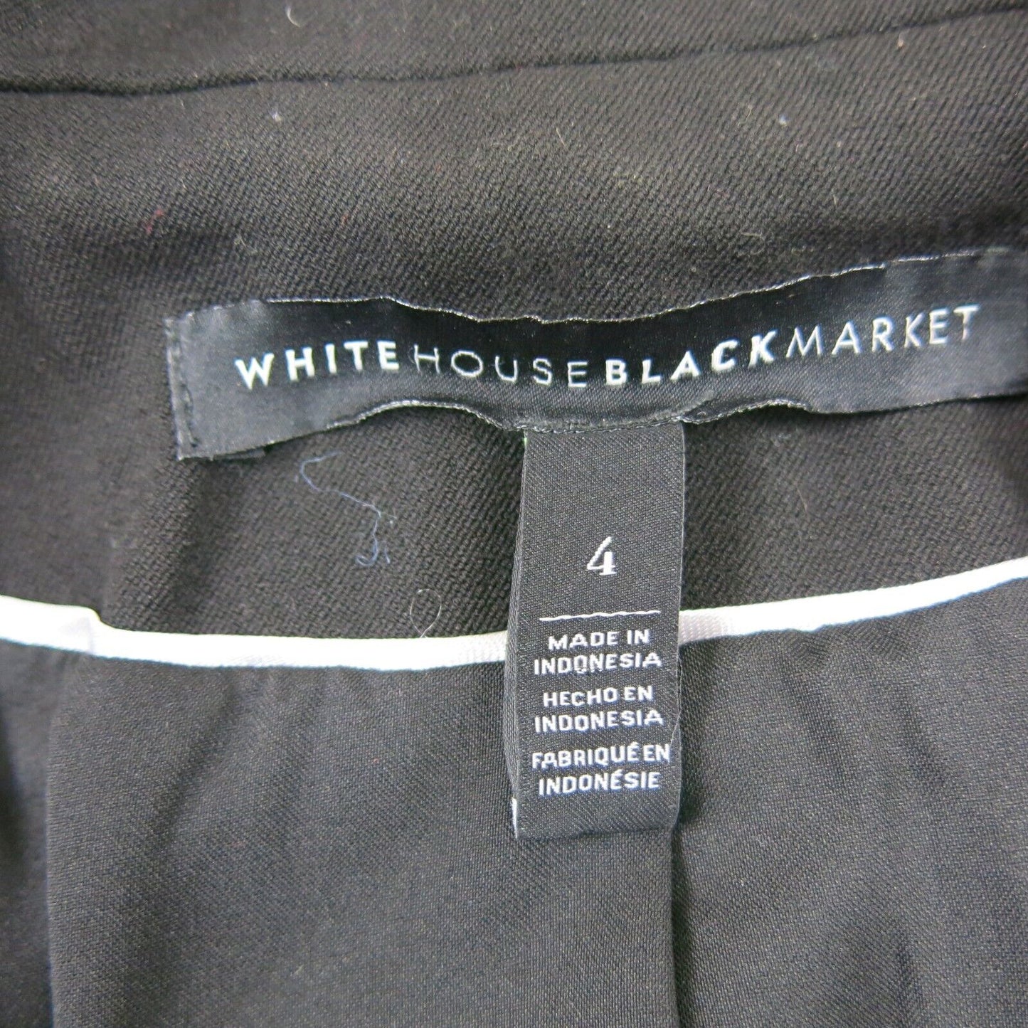 White House Black Market Womens Blazer Coat Single Breasted Pockets Black Size 4