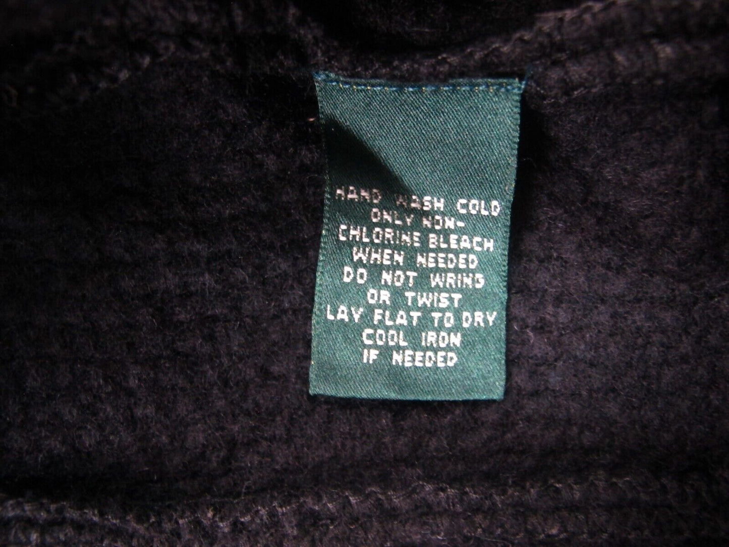 Ralph Lauren Womens Sweater Cardigan 100% Lambs Wool Long Sleeves Black SZ Small