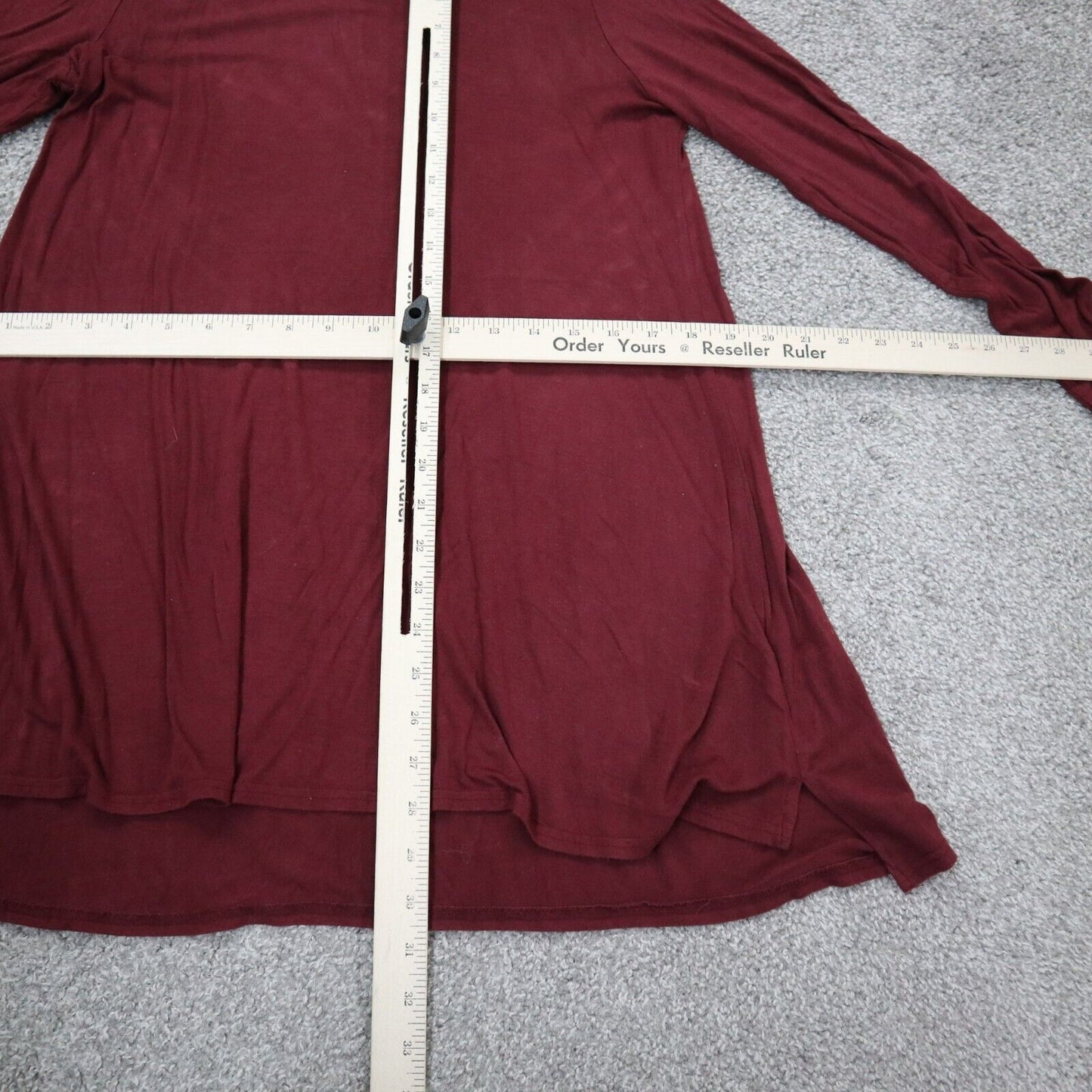 Mossimo Womens Tunic Blouse Top Turtleneck Long Sleeve Solid Red Size Small