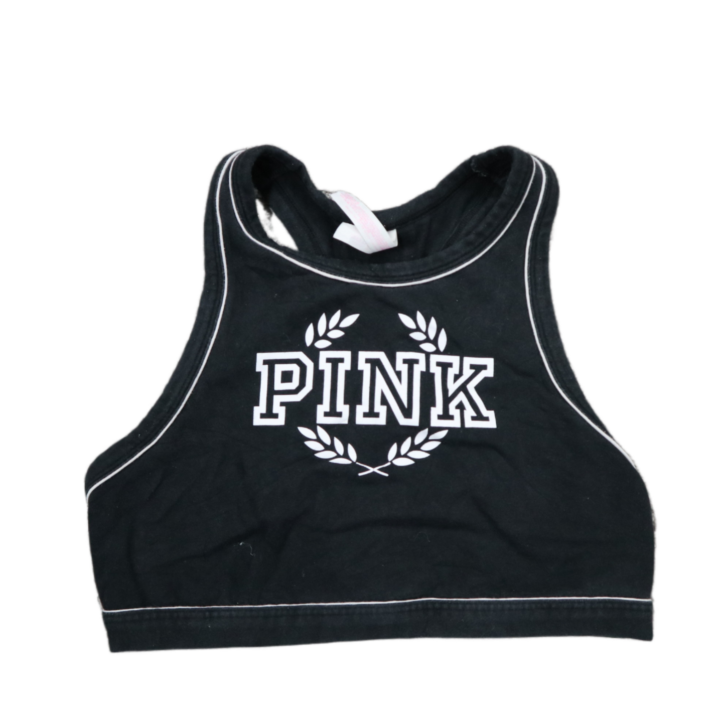 Pink Victoria Secret Women Activewear Sports Bra 100% Cotton Black Size Medium