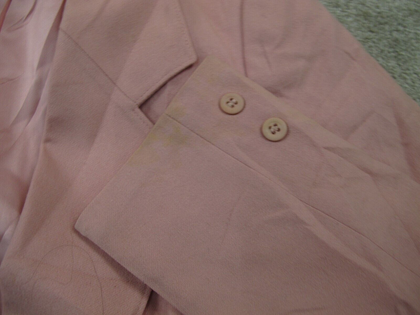 Miss Womens Blazer Coat Single Breasted 100% Virgin Wool Pockets Light Pink SZ 8