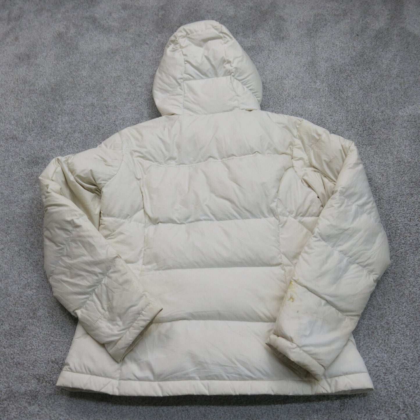 Columbia Womens Jacket Hooded Windbreaker Long Sleeves Pockets Ivory Size Small