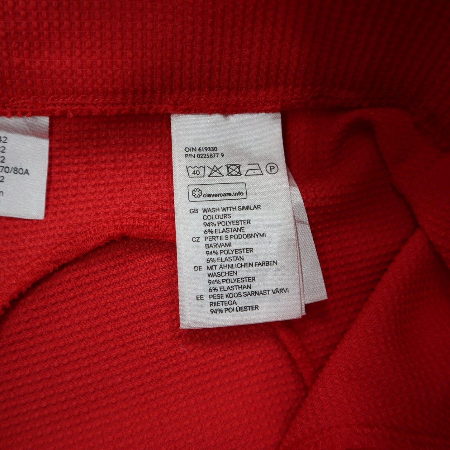 Divided by H&M Womens Quilted Skater Skirt Stretch Waist Pleated Orange SZ US 12