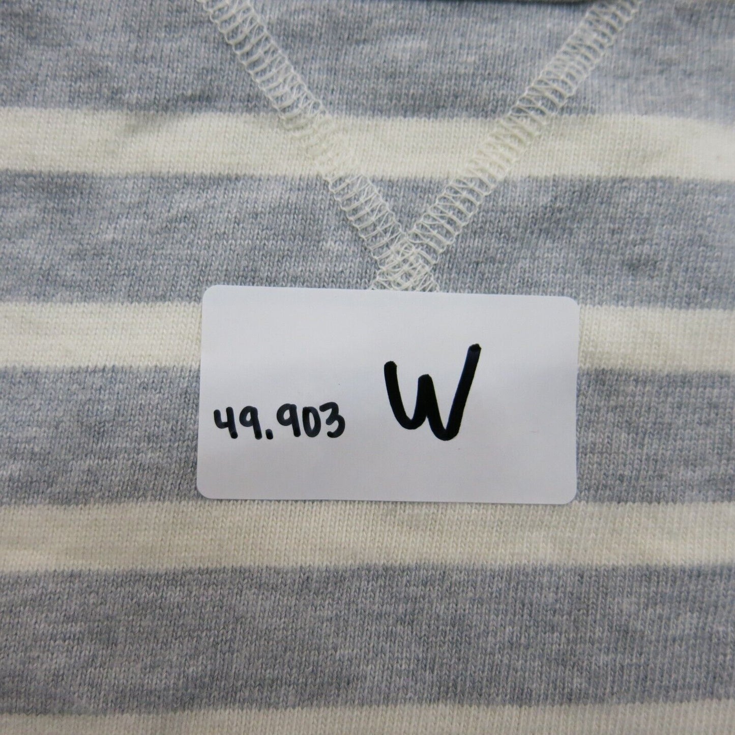 GAP Women Pullover Sweatshirt Round Neck Long Sleeve Striped Gray White SZ Small