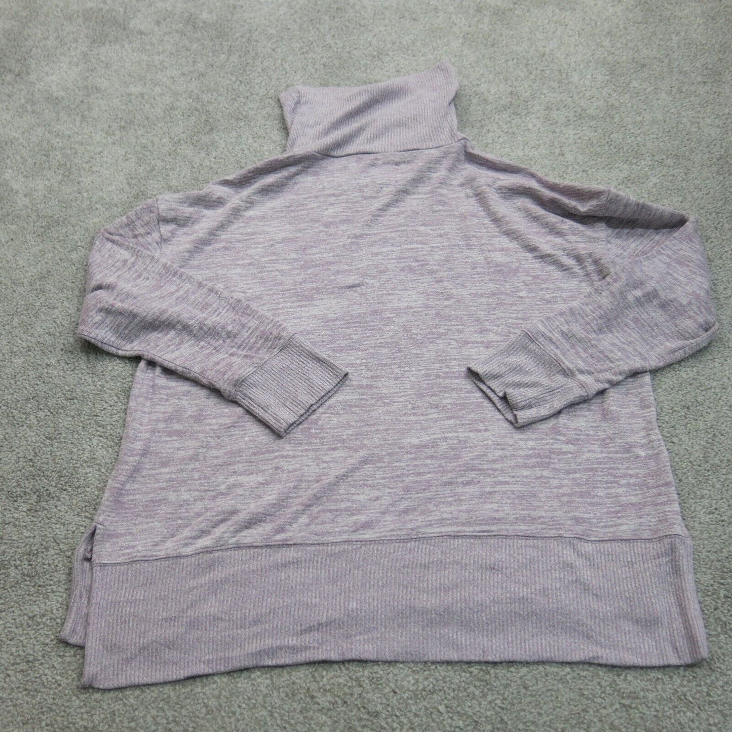 Gap Womens Pullover Knitted Sweater Long Sleeve Side Slit Light Purple SZ Large