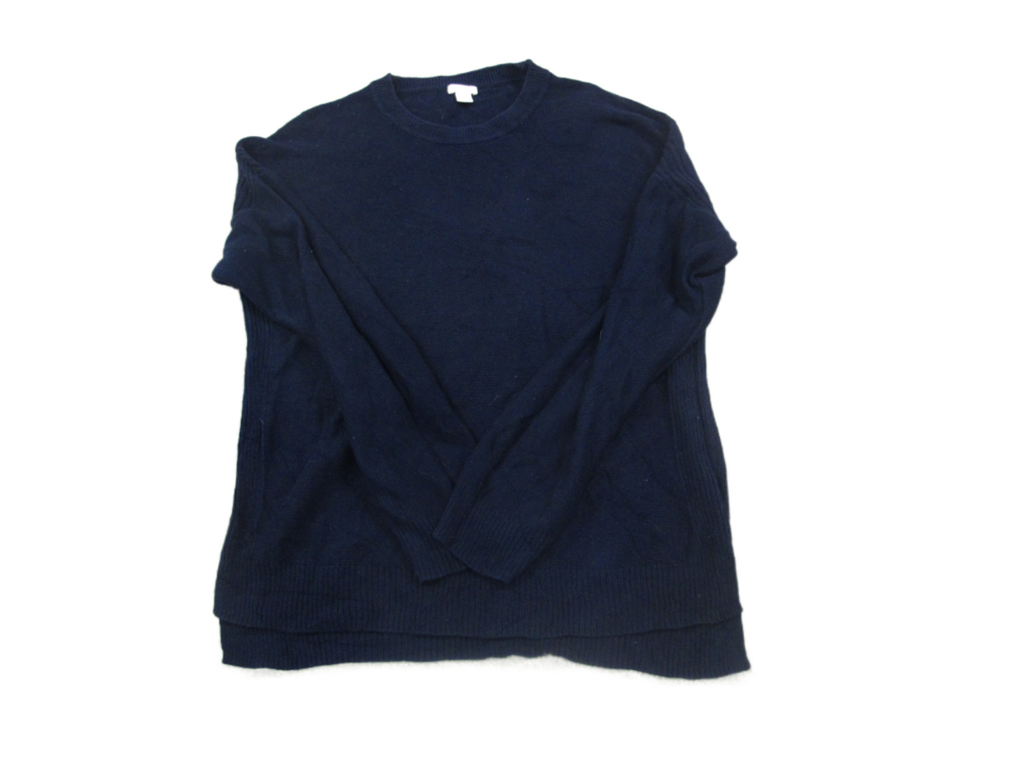 J. Crew Womens Pullover Knitted Sweater Long Sleeves Navy Blue Size Large