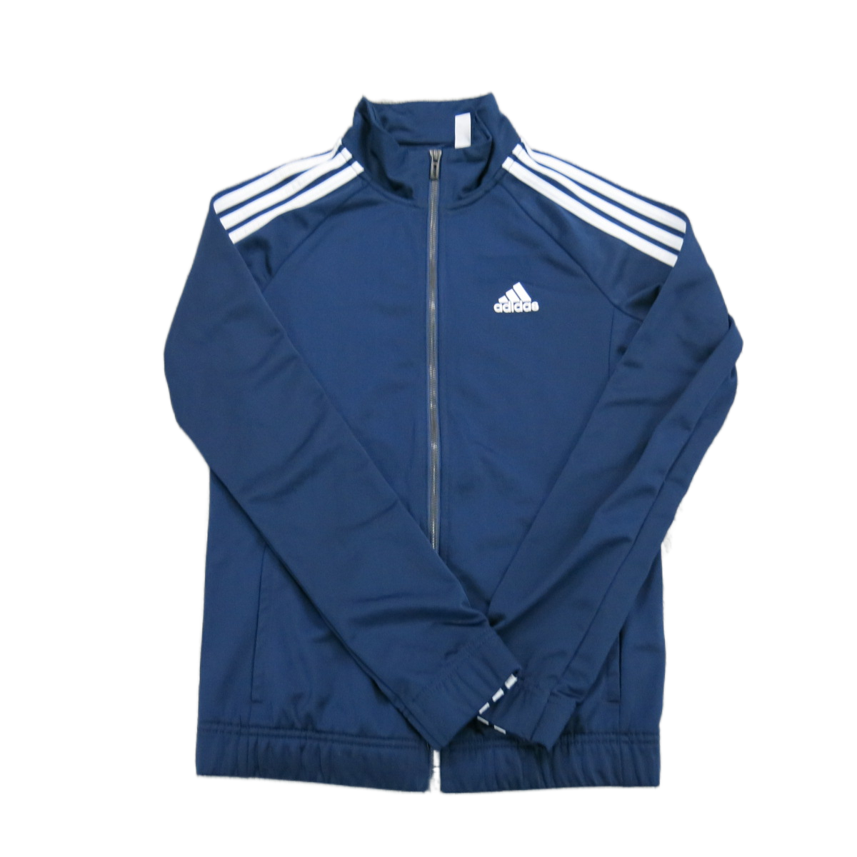 Adidas Women Track Jacket Full Zip Up Long Sleeve Mock Neck 3 Striped Blue SZ XS