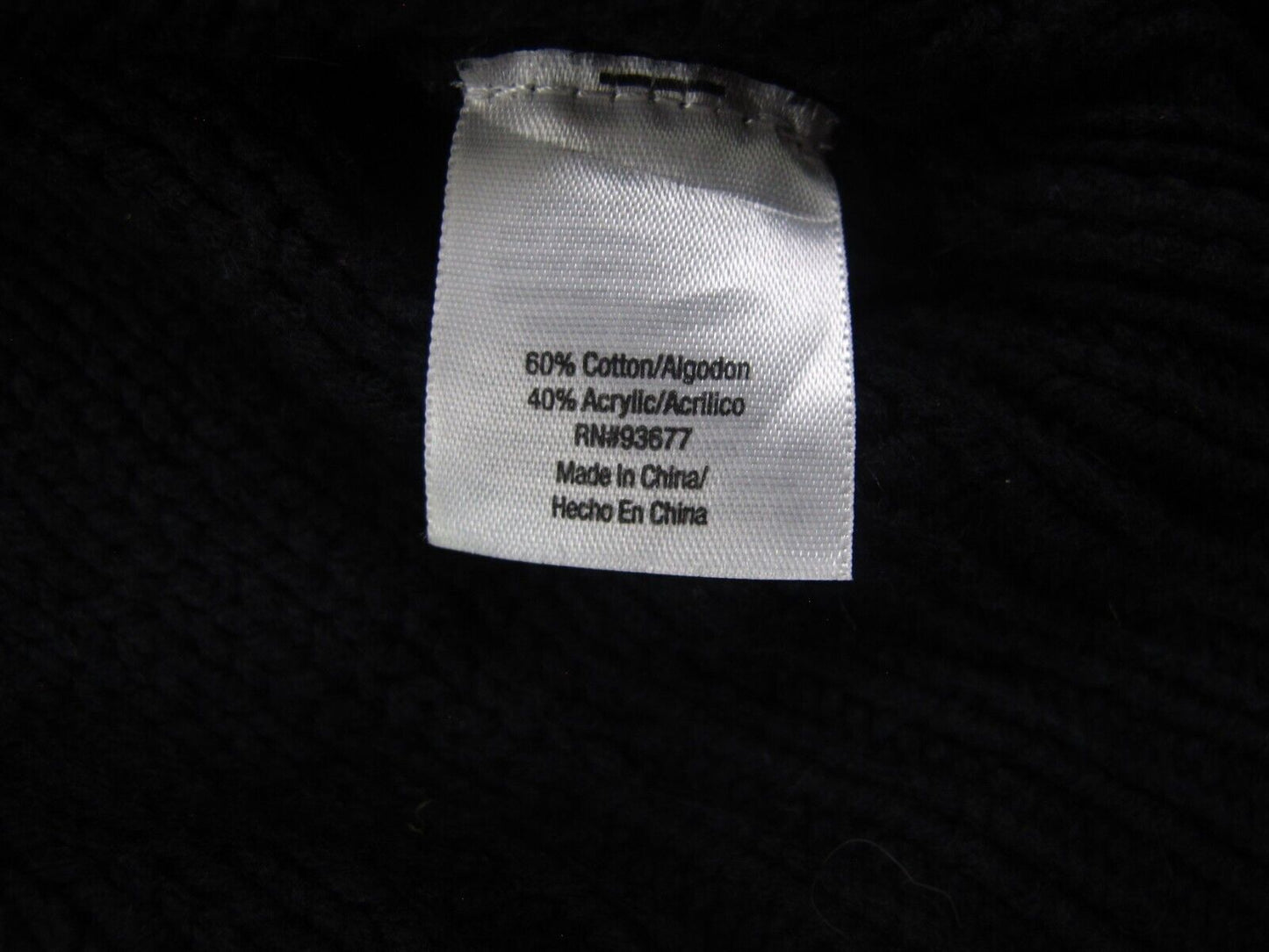ST. Johns Bay Womens Pullover Sweater Knitted V Neck Long Sleeve Black Size L