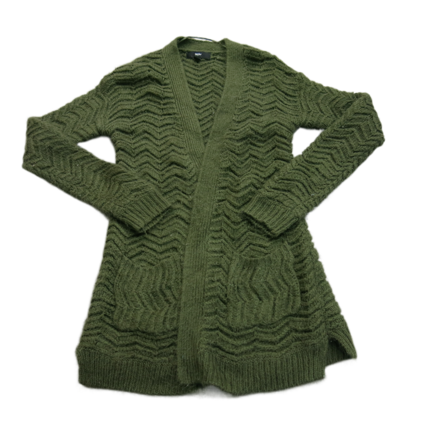 Mossimo Womens Cardigan Jacket Sweater Shawl Neck Knitted Long Sleeve Green S