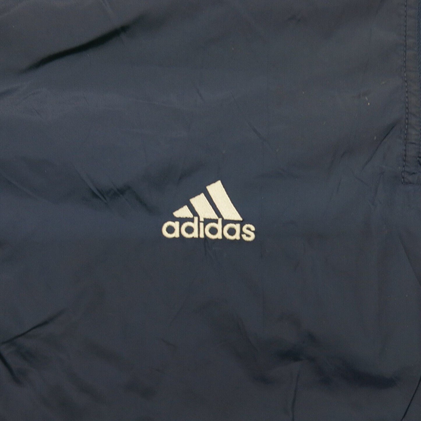 Adidas Mens 14 Zip Bomber Jacket Long Sleeve Logo Pockets Blue Size Large