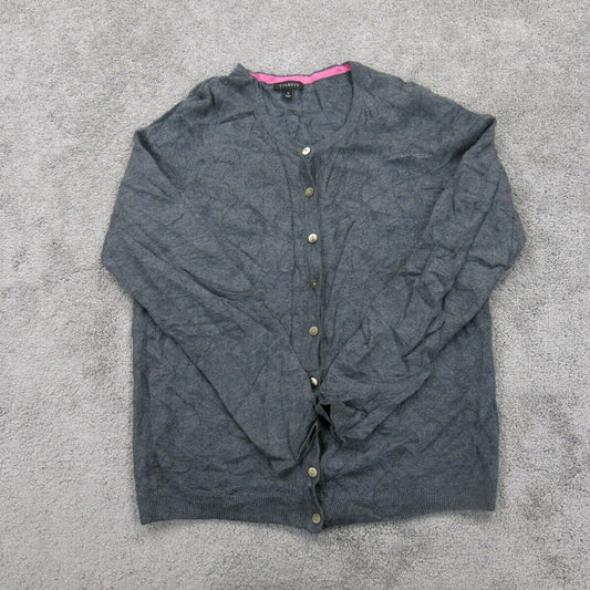 Talbots Womens Cardigan Sweater Knitted Long Sleeves Stretch Black Size Small